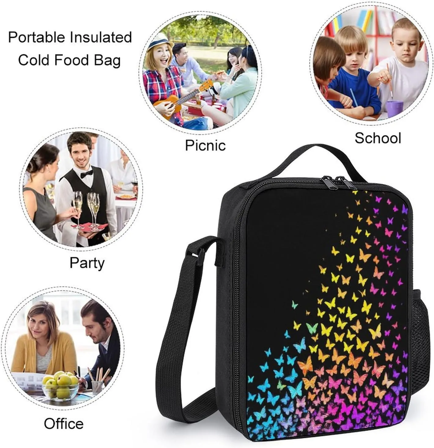 Backpack for Women Men Bookbag Travel Daypack Lunch Bag Cosmetic Bag (Colorful Orange Monarch Butterfly (1))