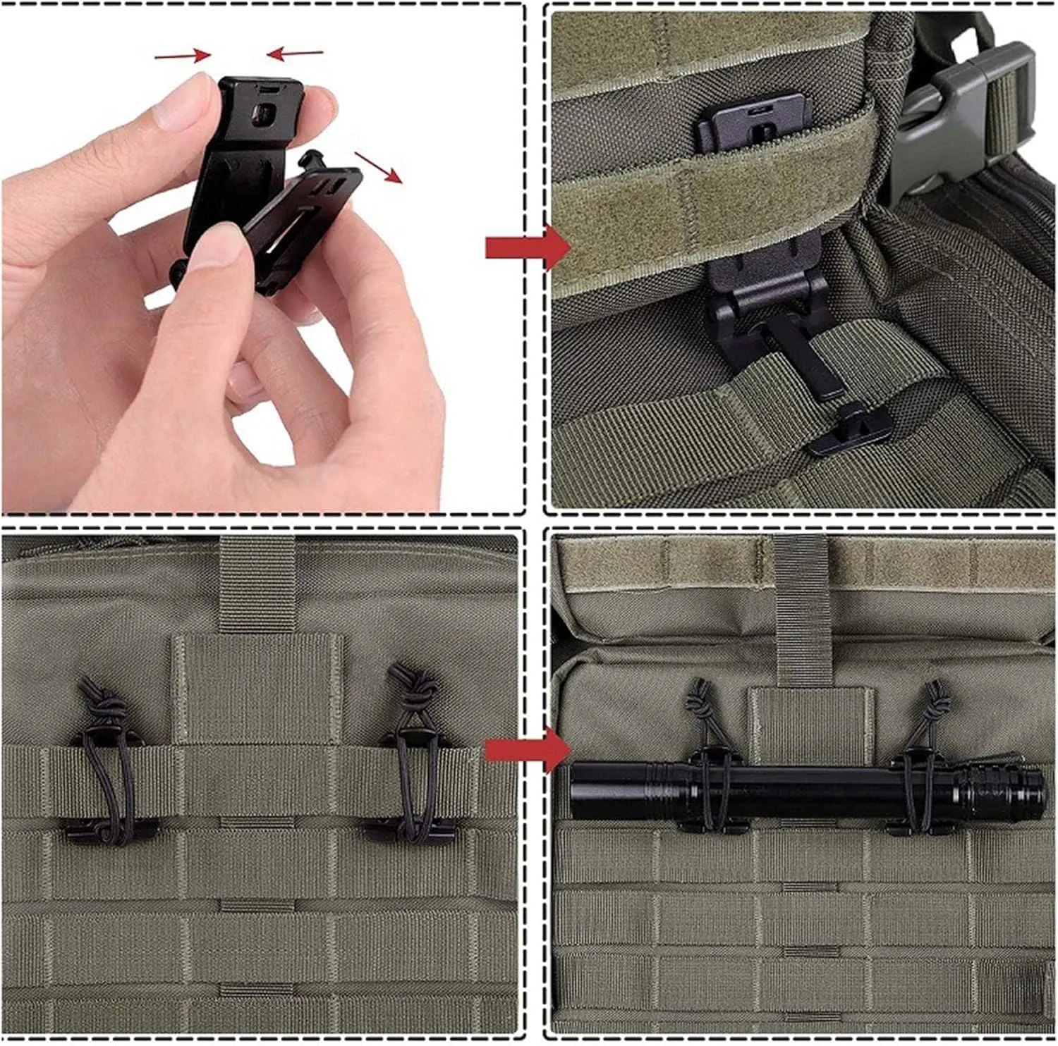 Backpack Holder for Trekking Sticks with Elastic Bands
