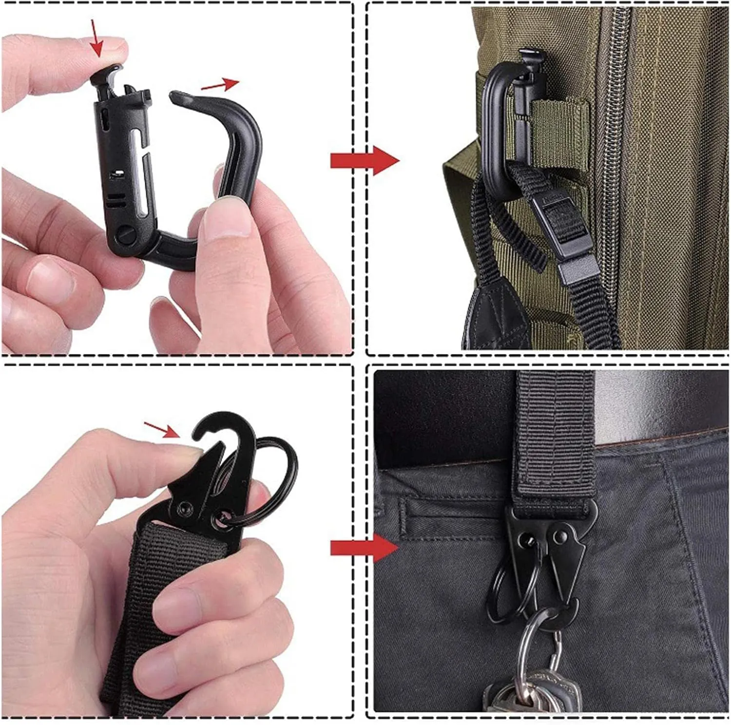 Backpack Holder for Trekking Sticks with Elastic Bands