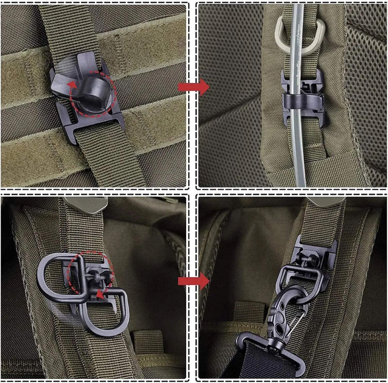 Backpack Holder for Trekking Sticks with Elastic Bands
