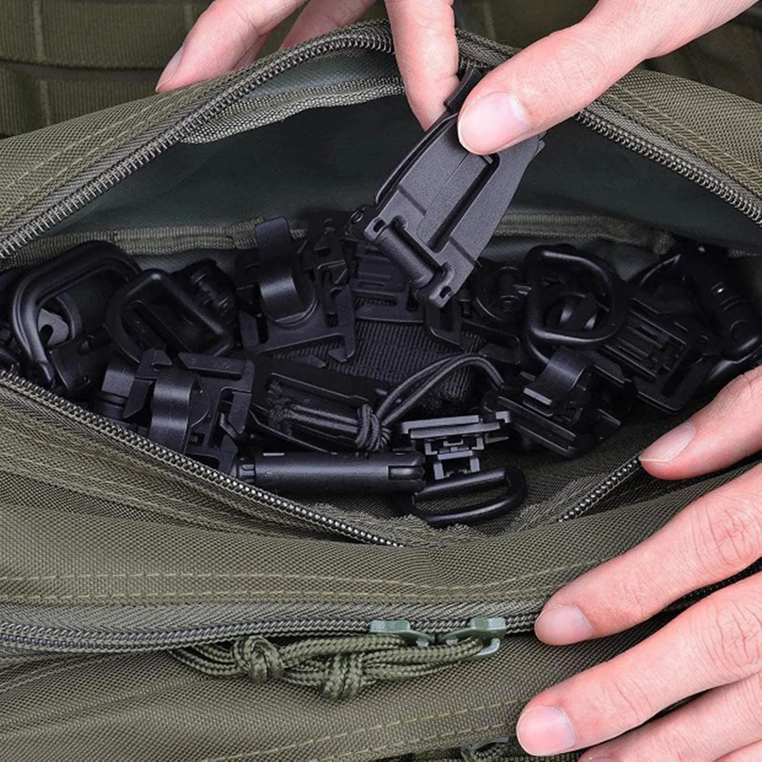 Backpack Holder for Trekking Sticks with Elastic Bands