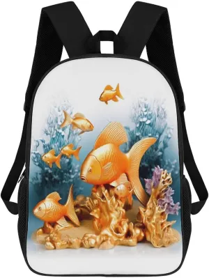 Backpack Small Fishes 17 Inch Travel Backpack, Large Hiking Bag Sports Picnic Camping Backpack