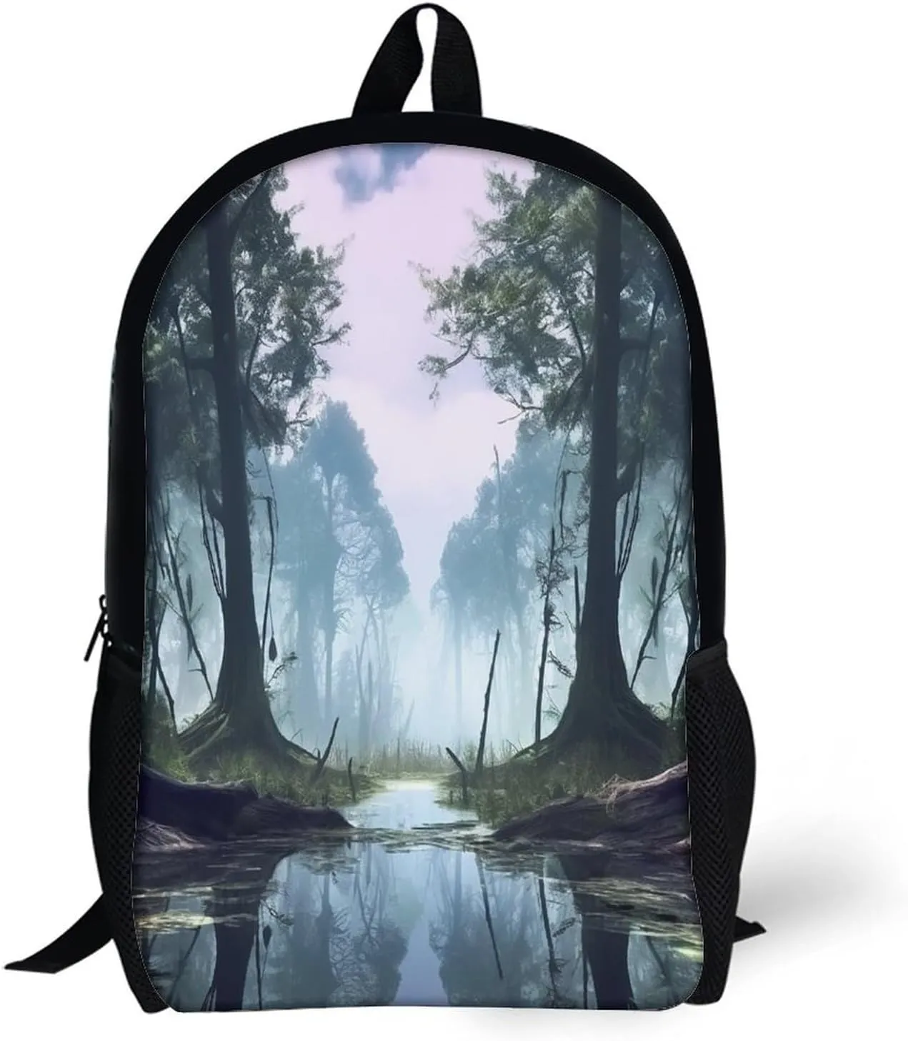 Backpack Swamp Landscape 17 Inch Travel Backpack, Large Hiking Bag Sports Picnic Camping Backpack