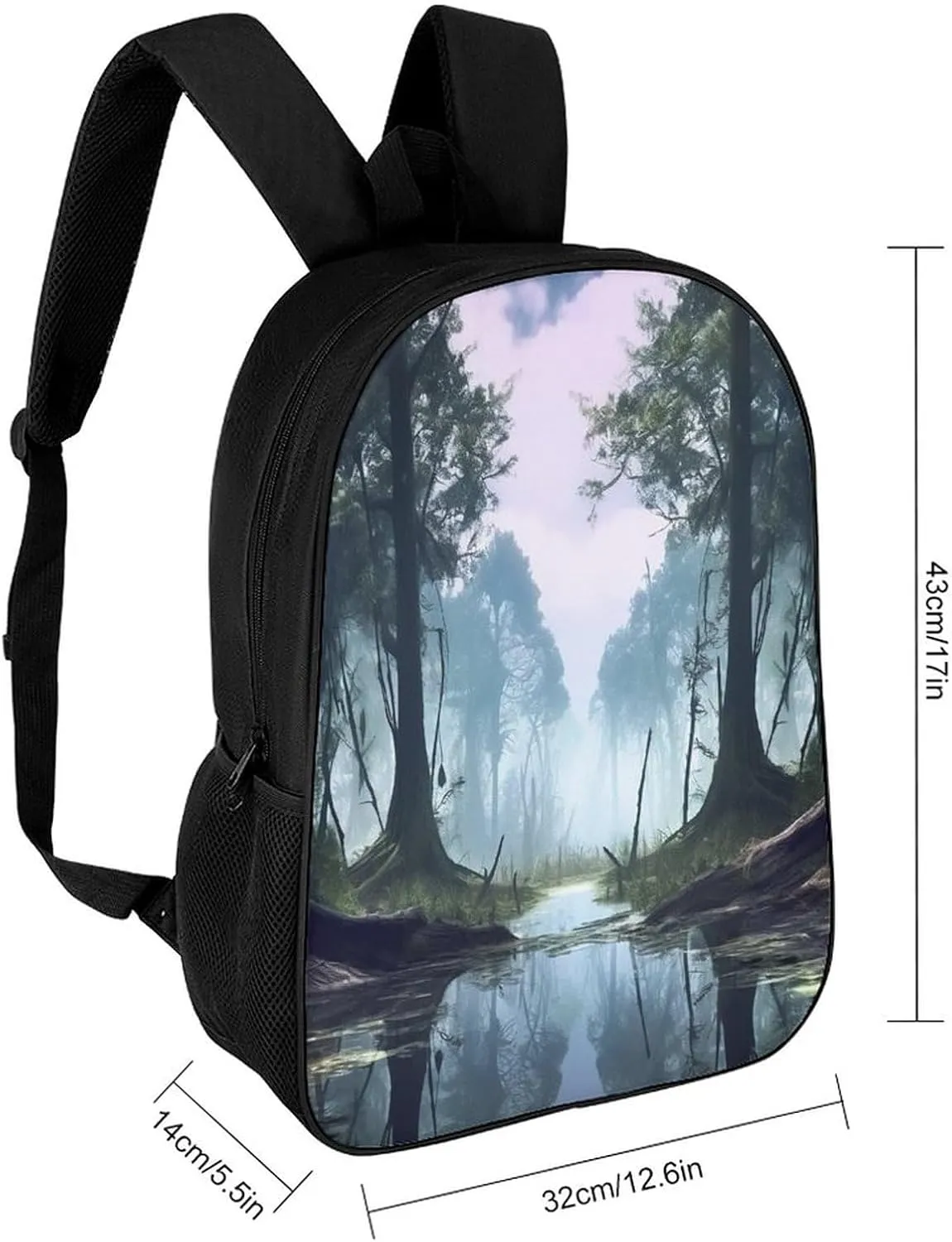 Backpack Swamp Landscape 17 Inch Travel Backpack, Large Hiking Bag Sports Picnic Camping Backpack
