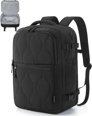 BAGSMART Travel Backpack Carry-On Flight Approved for Men and Women, Large Personal Travel Bag Fits 17 Inch Laptop, 30L Water-Resistant Stylish Backpack, Black
