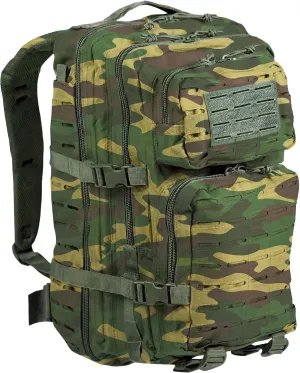 BaHoki Essentials Large Size Tactical Backpack - Military Rucksack with Molle Bags - Ventilated Mesh Adjustable Bag (Woodland Camo)