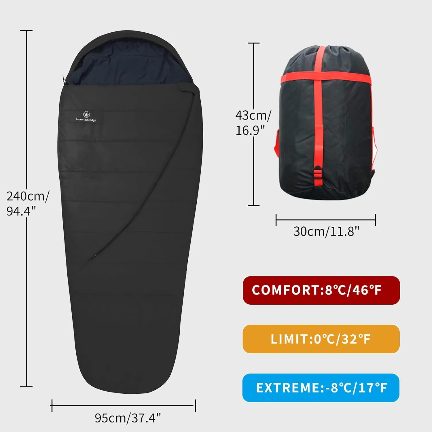 Balance Sleeping Bag for Adult&Kids,Cold&Warm Weather with Compression Sack and Water Resistant for Family Camping,Travel and Car Camping