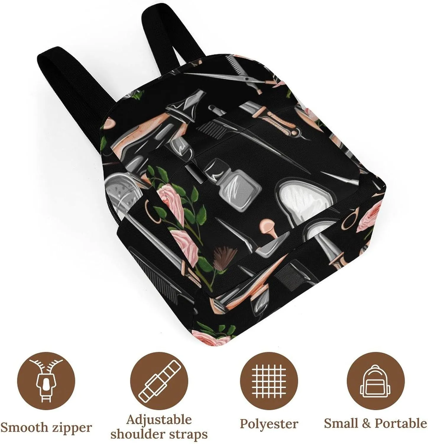 Barber Scissors Comb Casual Women's Backpack, Lightweight, Waterproof, Versatile Daily Bag