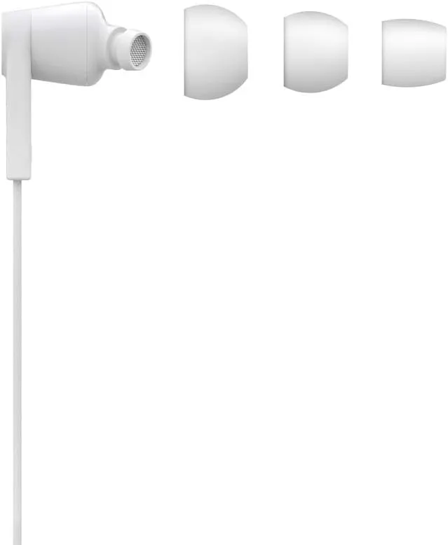 Belkin SoundForm Headphones - Wired In-Ear Earphones With Microphone- iPhone Headphones - Apple Headphones - Apple Wired Earbuds For iPhone, iPads & All Products With Lightning Connector (White)