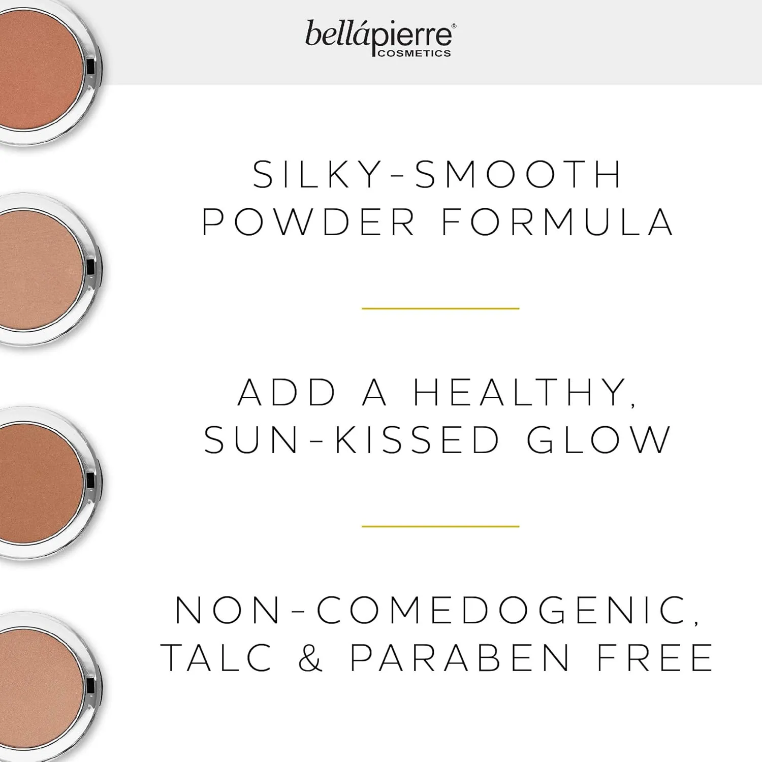 bellapierre Compact Mineral Bronzer | Beautifully Warms for a Sun Kissed Glow | Infused with Nourishing Jojoba | Non-Toxic & Paraben Free Formula - Peony - 0.3 Oz