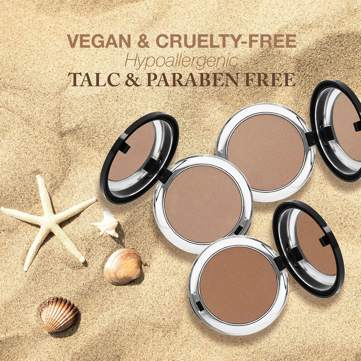 bellapierre Compact Mineral Bronzer | Beautifully Warms for a Sun Kissed Glow | Infused with Nourishing Jojoba | Non-Toxic & Paraben Free Formula - Peony - 0.3 Oz