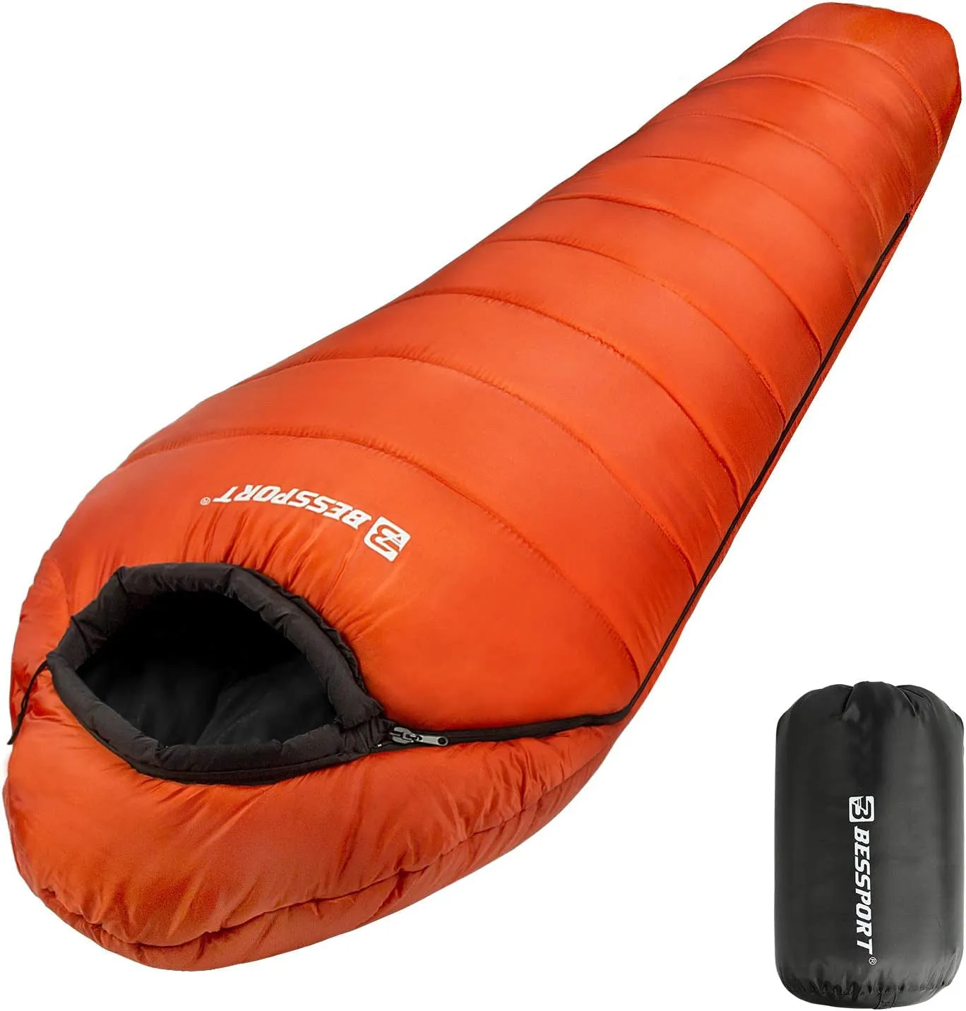 Bessport Ultra-Warm Mummy Sleeping Bag - 15-45℉ for All Seasons, Perfect for Cold Weather Hiking and Outdoor Adventures, Washable and Portable