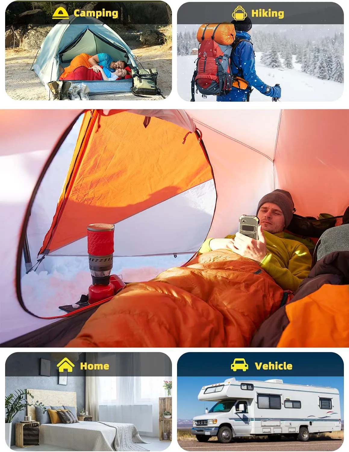 Bessport Ultra-Warm Mummy Sleeping Bag - 15-45℉ for All Seasons, Perfect for Cold Weather Hiking and Outdoor Adventures, Washable and Portable