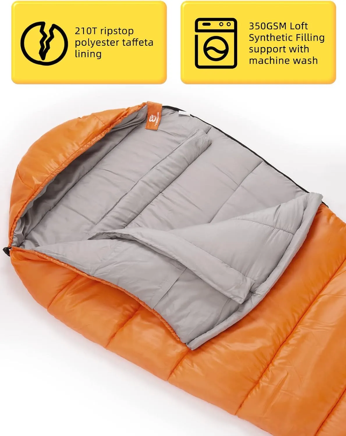 Bessport Ultra-Warm Mummy Sleeping Bag - 15-45℉ for All Seasons, Perfect for Cold Weather Hiking and Outdoor Adventures, Washable and Portable