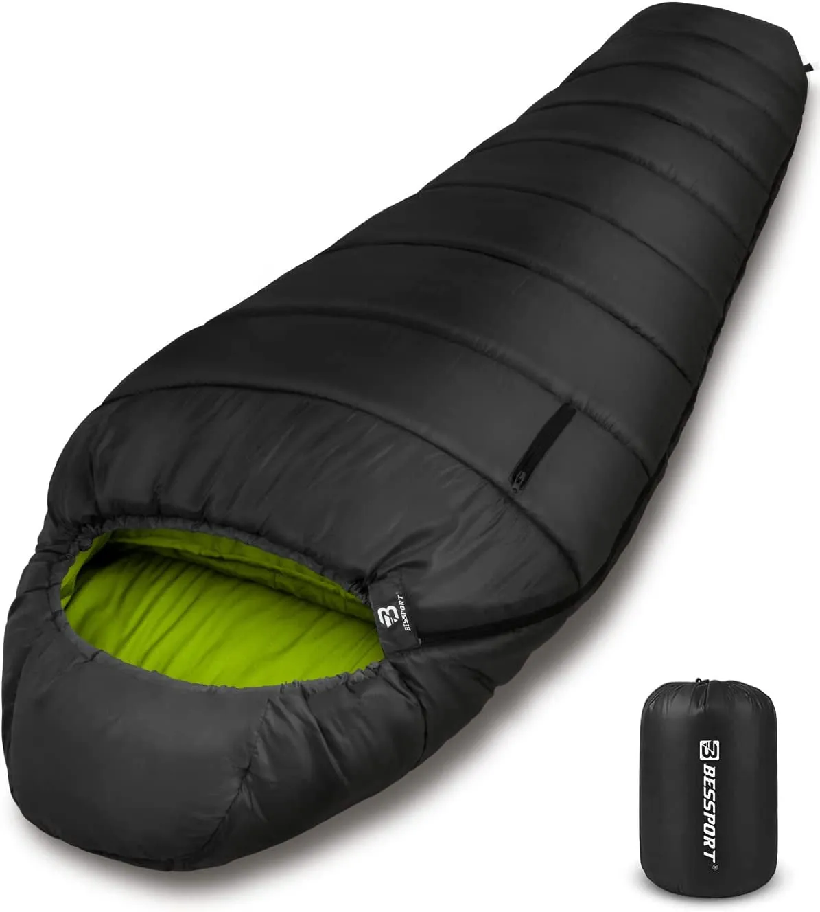 Bessport Ultra-Warm Mummy Sleeping Bag - 15-45℉ for All Seasons, Perfect for Cold Weather Hiking and Outdoor Adventures, Washable and Portable