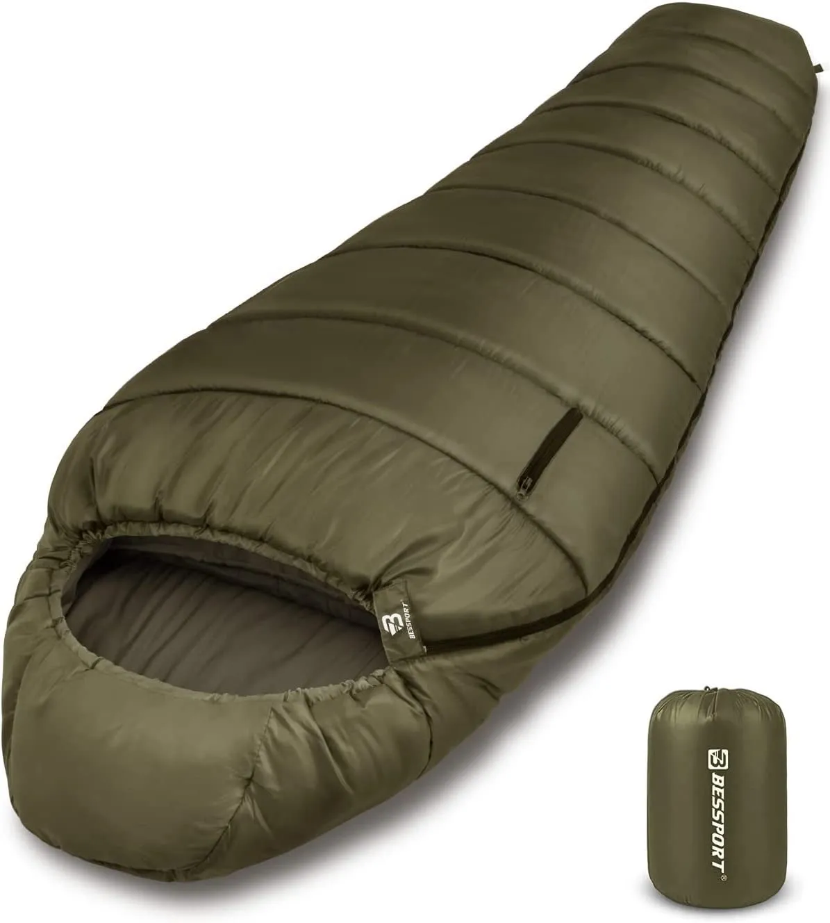 Bessport Ultra-Warm Mummy Sleeping Bag - 15-45℉ for All Seasons, Perfect for Cold Weather Hiking and Outdoor Adventures, Washable and Portable