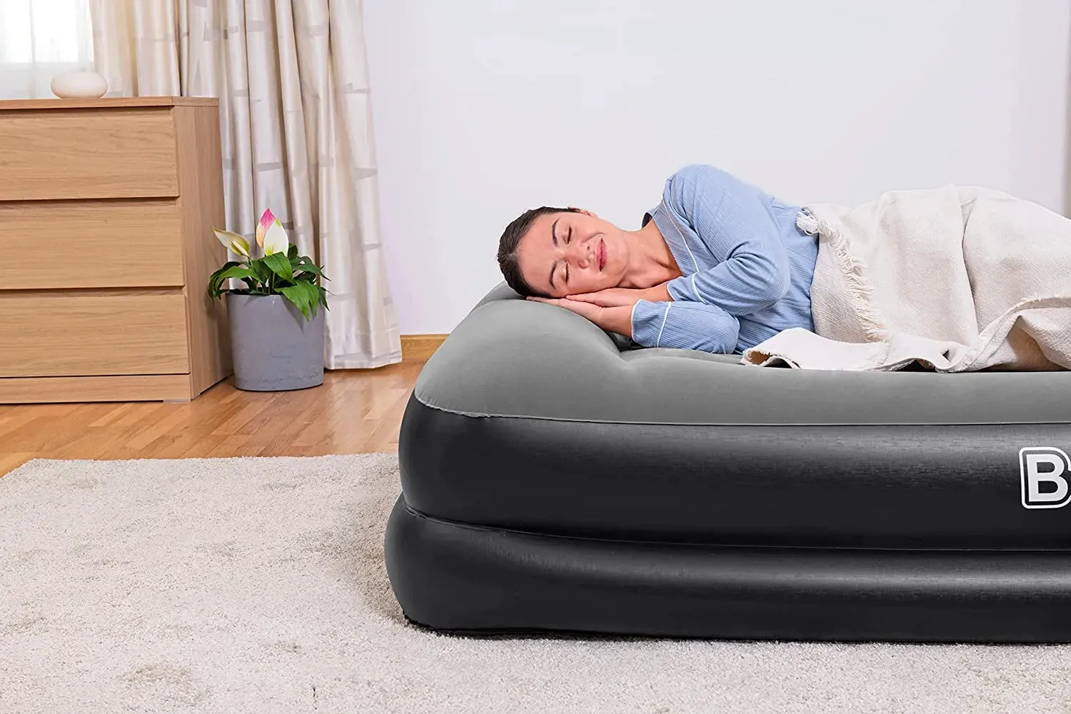 Bestway Unbelievable deal Secure x Airbed Two for with 1.52m x Inflatable Bed Electric Pump â Durable 2.03m Queen - Built-In