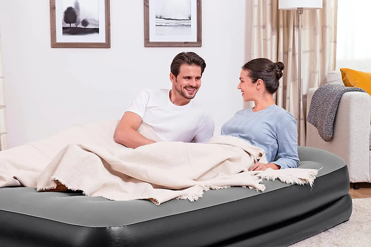 Bestway Unbelievable deal Secure x Airbed Two for with 1.52m x Inflatable Bed Electric Pump â Durable 2.03m Queen - Built-In