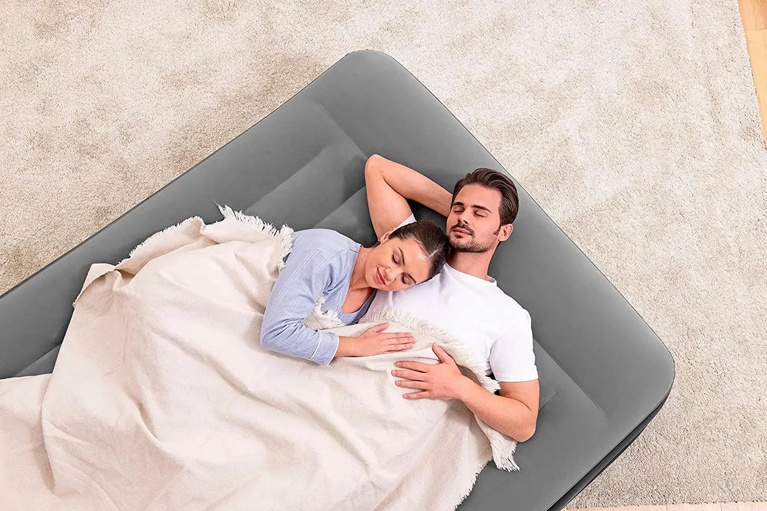 Bestway Unbelievable deal Secure x Airbed Two for with 1.52m x Inflatable Bed Electric Pump â Durable 2.03m Queen - Built-In