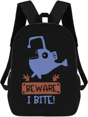 Beware I Bite Travel Laptop Backpack for Men Women Fashion 17 Inch Shoulder Bag Bookbag Daypack