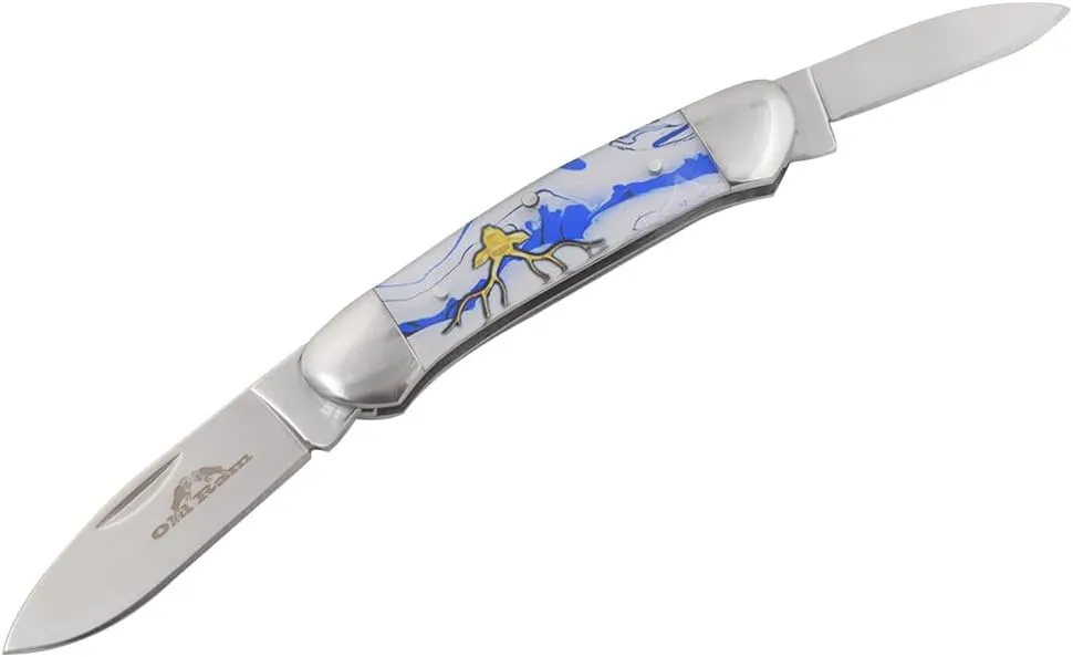 Blade Manual Folding Split Joint Outdoor Hunting EDC Camping Canoe Knife (White Deer)