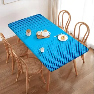 Blue Elastic Tablecloth for Indoors Outdoors Gradient Little Geometric Background Tablecloth Elastic Edge Fitted Table Cover Leaves Abstract Fits up 5 Foot Tables