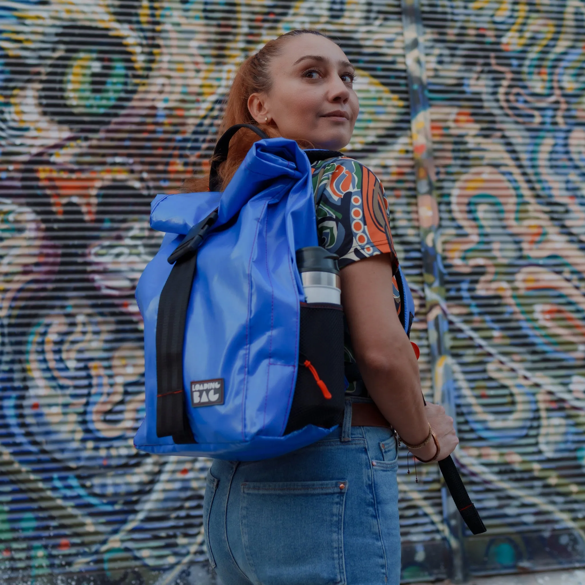 Blue Urban Rolltop Backpack