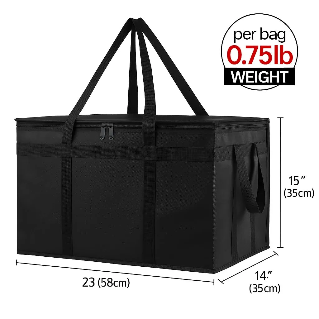 Bodaon 3-Pack Insulated Food Delivery Bag, XXXL Pizze Cooler Bags, Thermal Cold/Hot Styrofoam Carrier for Doordash/Travel/Shopping/Catering/Car, Warmer/Frozen, Dashers Door Dash Accessories