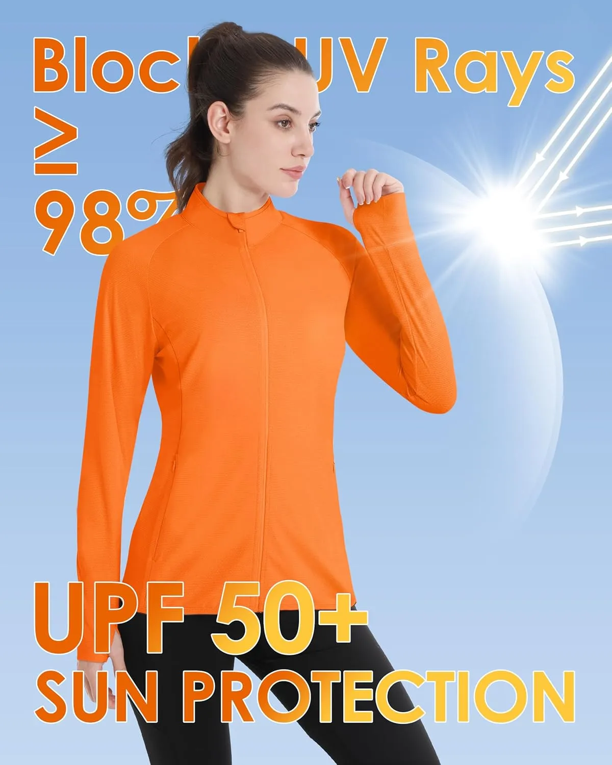 Boladeci Women's Athletic Jackets Lightweight UPF 50  Sun Shirts Long Sleeve Full Zip Up Quick Dry Running Workout Jackets
