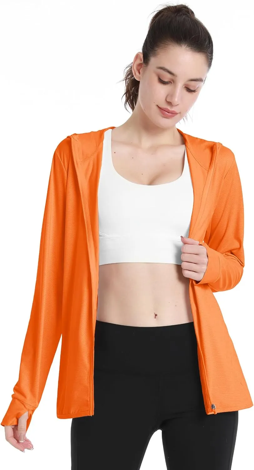 Boladeci Women's Athletic Jackets Lightweight UPF 50  Sun Shirts Long Sleeve Full Zip Up Quick Dry Running Workout Jackets