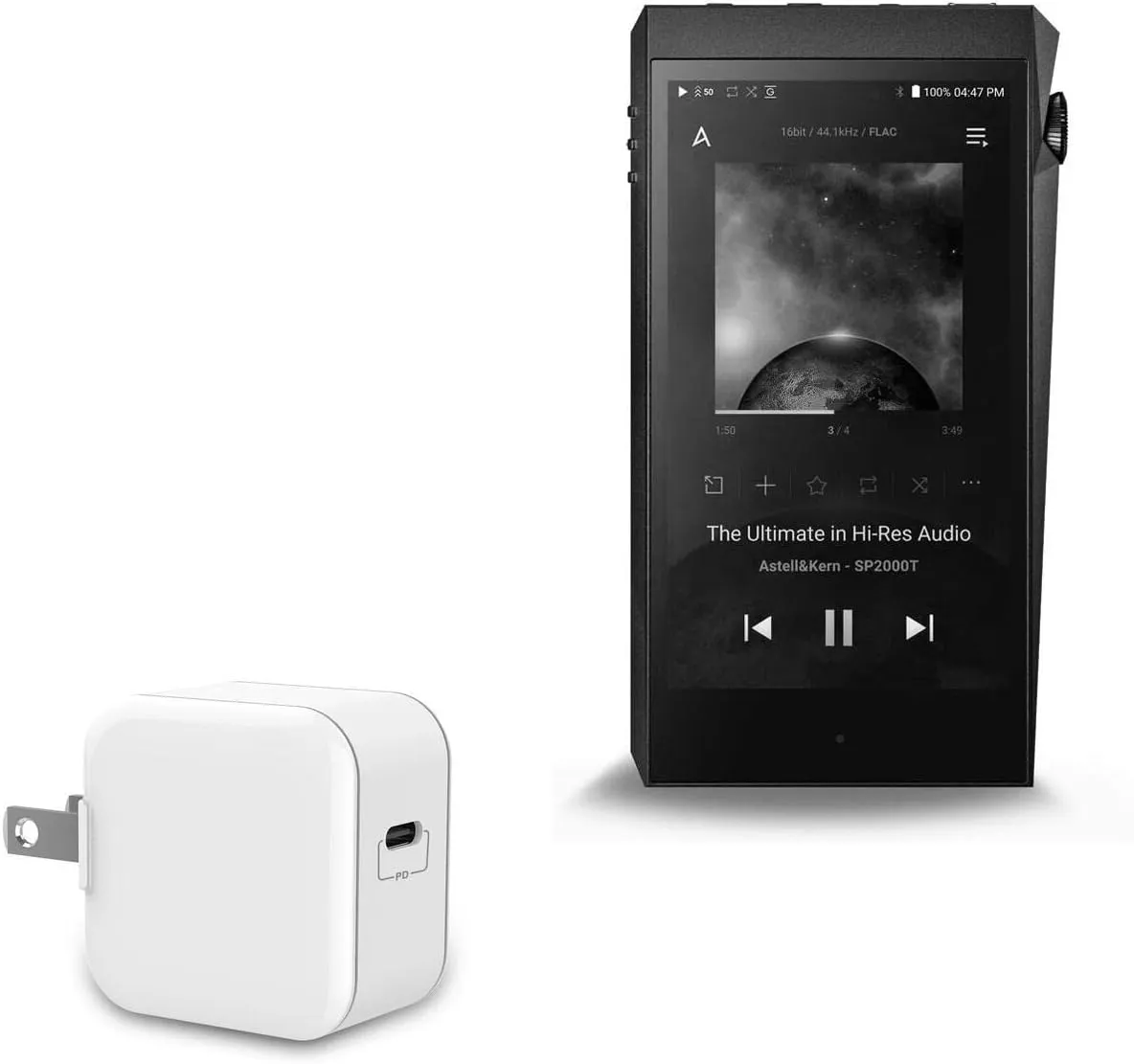 BoxWave Charger Compatible with Astell & Kern A&Ultima SP2000T - PD GAN miniCube (30W), 30W Tiny PD GAN Type-C Wall Charger - Winter White