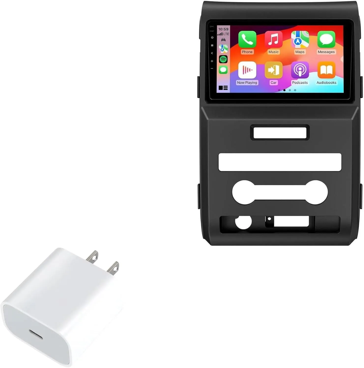 BoxWave Charger Compatible with Eonon FDF1X6 Ford F150 Car Stereo with Wireless CarPlay & Android Auto (9 in) - PD GAN miniCube (30W), 30W Tiny PD GAN Type-C Wall Charger - Winter White