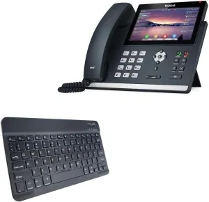 BoxWave Keyboard Compatible with Ooma YeaLink T48U - SlimKeys Bluetooth Keyboard, Portable Thin with Chiclet-Style Keys - Jet Black