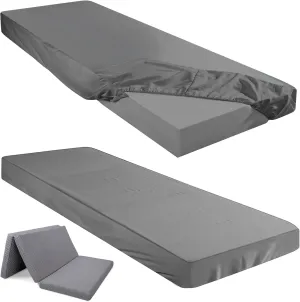 Breling Fitted Sheet (Sheet Only) Compatible with Milliard Trifold Mattress Folding Mattress Fitted Microfiber Bedclothes for Camp Bunk Rvs Bed(Dark Gray,2 Pcs,Single,4'')