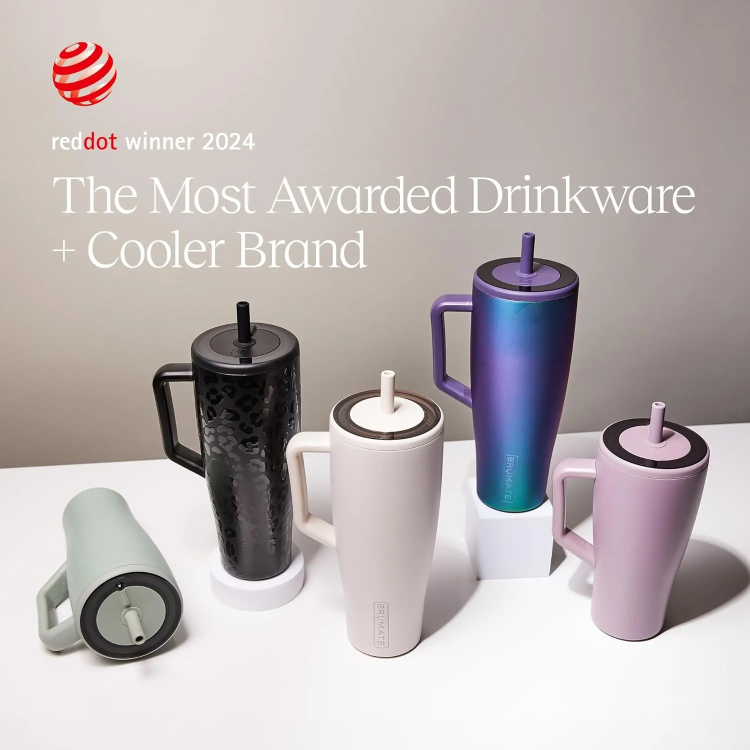 BrüMate Era 30 oz Tumbler with Handle and Straw | 100% Leakproof Insulated Tumbler with Lid and Straw | Made of Stainless Steel | Cup Holder Friendly Base | 30oz (Dune)