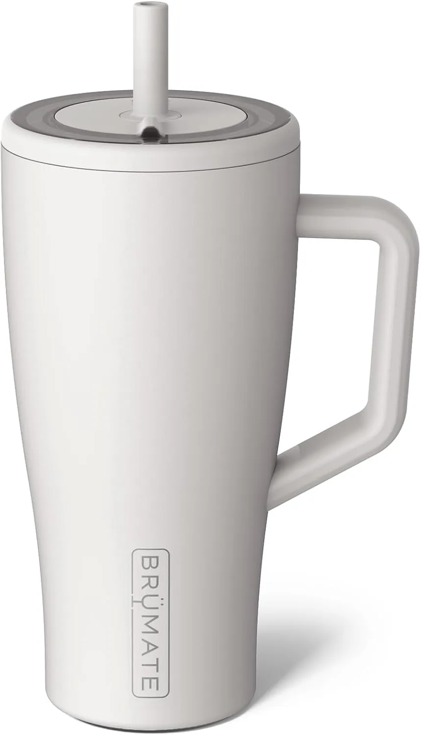 BrüMate Era 30 oz Tumbler with Handle and Straw | 100% Leakproof Insulated Tumbler with Lid and Straw | Made of Stainless Steel | Cup Holder Friendly Base | 30oz (Dune)