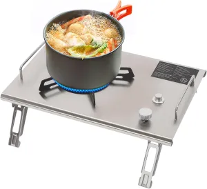 Burner Propane Gas Stove Cooktop Outdoor Camping Stove Portable Double Burner for BBQ Boiling Frying Cooking