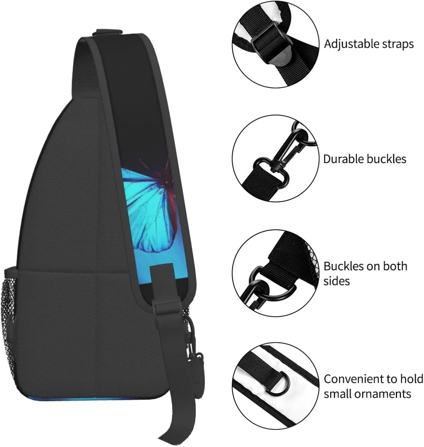 Butterfly Shoulder Bag Womens Sling Backpack Daypack Casual Backpack Hiking Bag Cute Backpack Bag