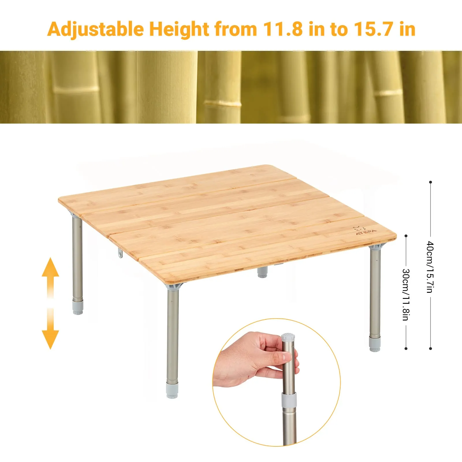 Buy ATEPA Bamboo Table Get 1 Moon Chair Free