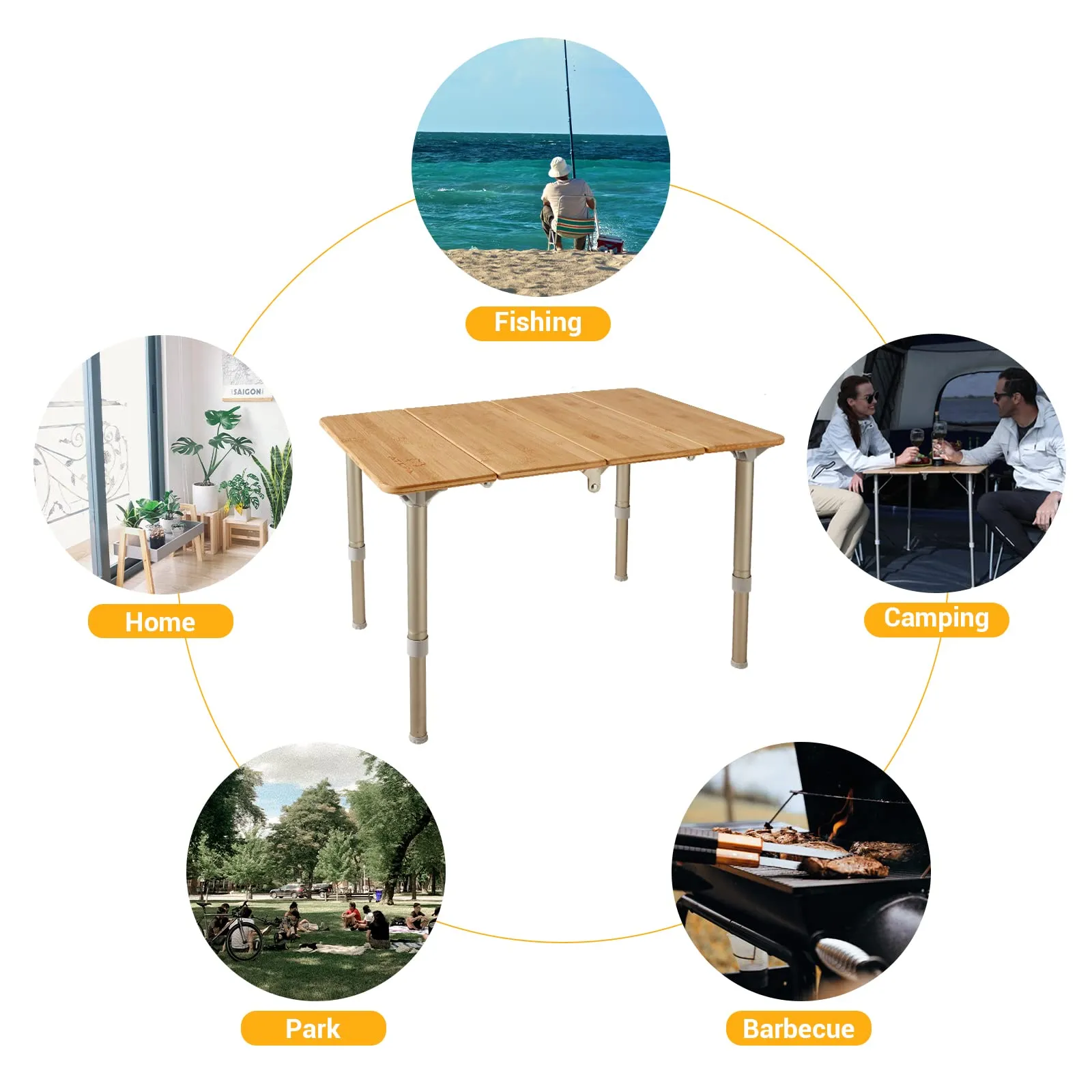Buy ATEPA Bamboo Table Get 1 Moon Chair Free