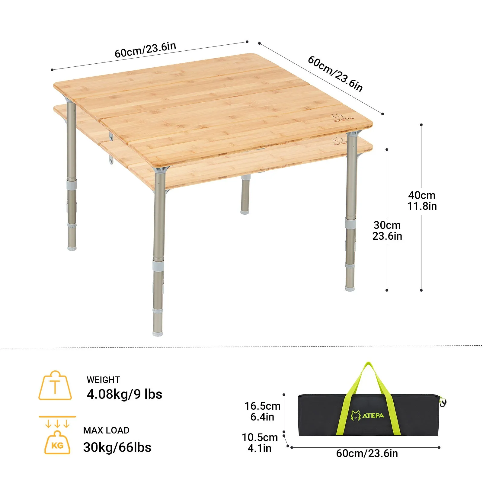 Buy ATEPA Bamboo Table Get 1 Moon Chair Free