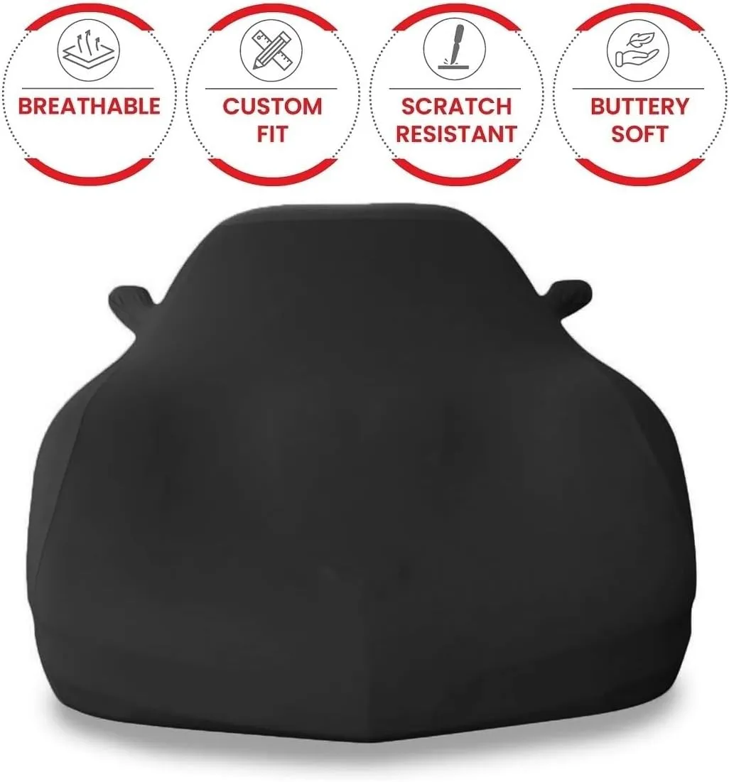 C5 Corvette Indoor Car Cover Ultraguard Stretch Satin - The Ultimate Custom Fit for All 1997-2004 C5, Z06, Convertible, Hardtop Corvettes (Black)