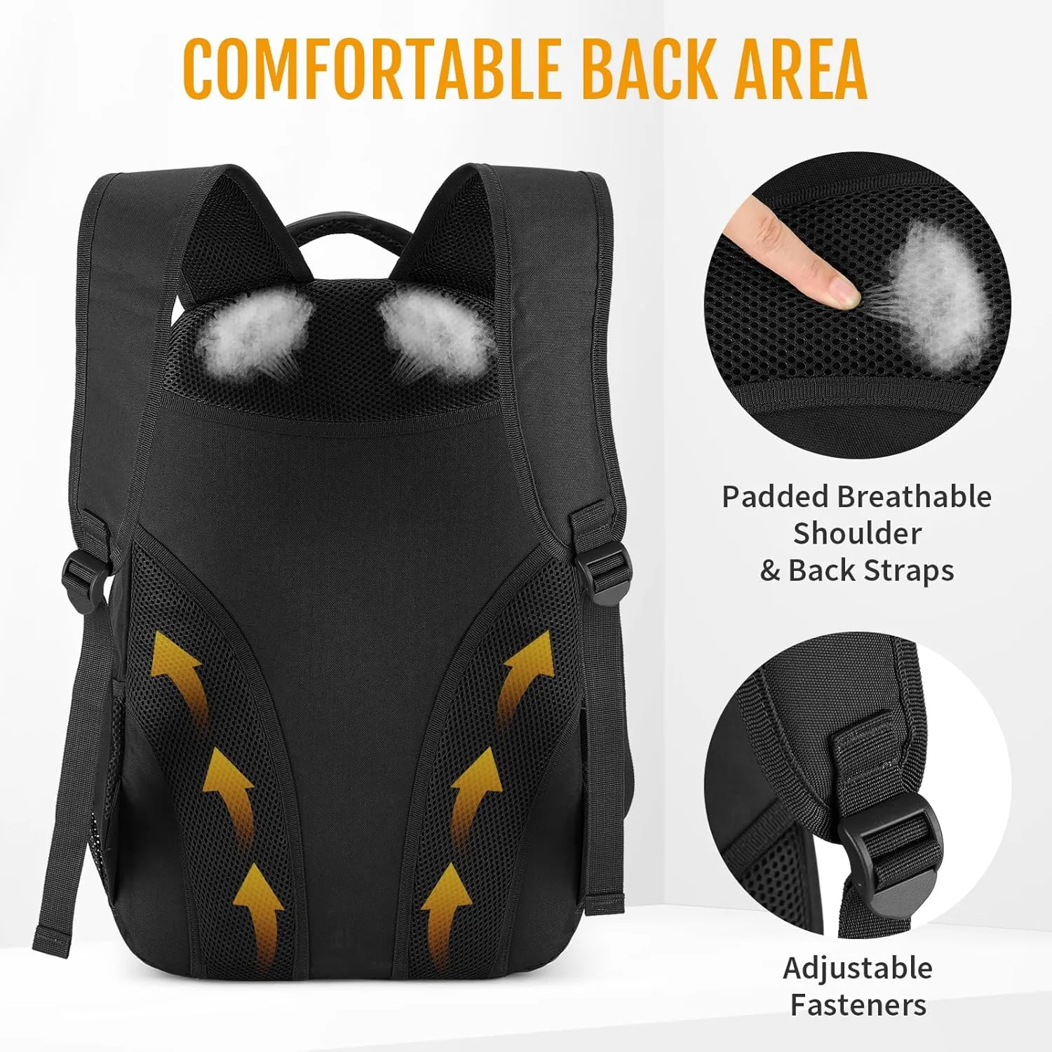 CamGo 15L Mini Backpack for Men Small Tactical Hiking Daypack Molle Gear Rucksack for Hunting Camping Bag with Patch, Black