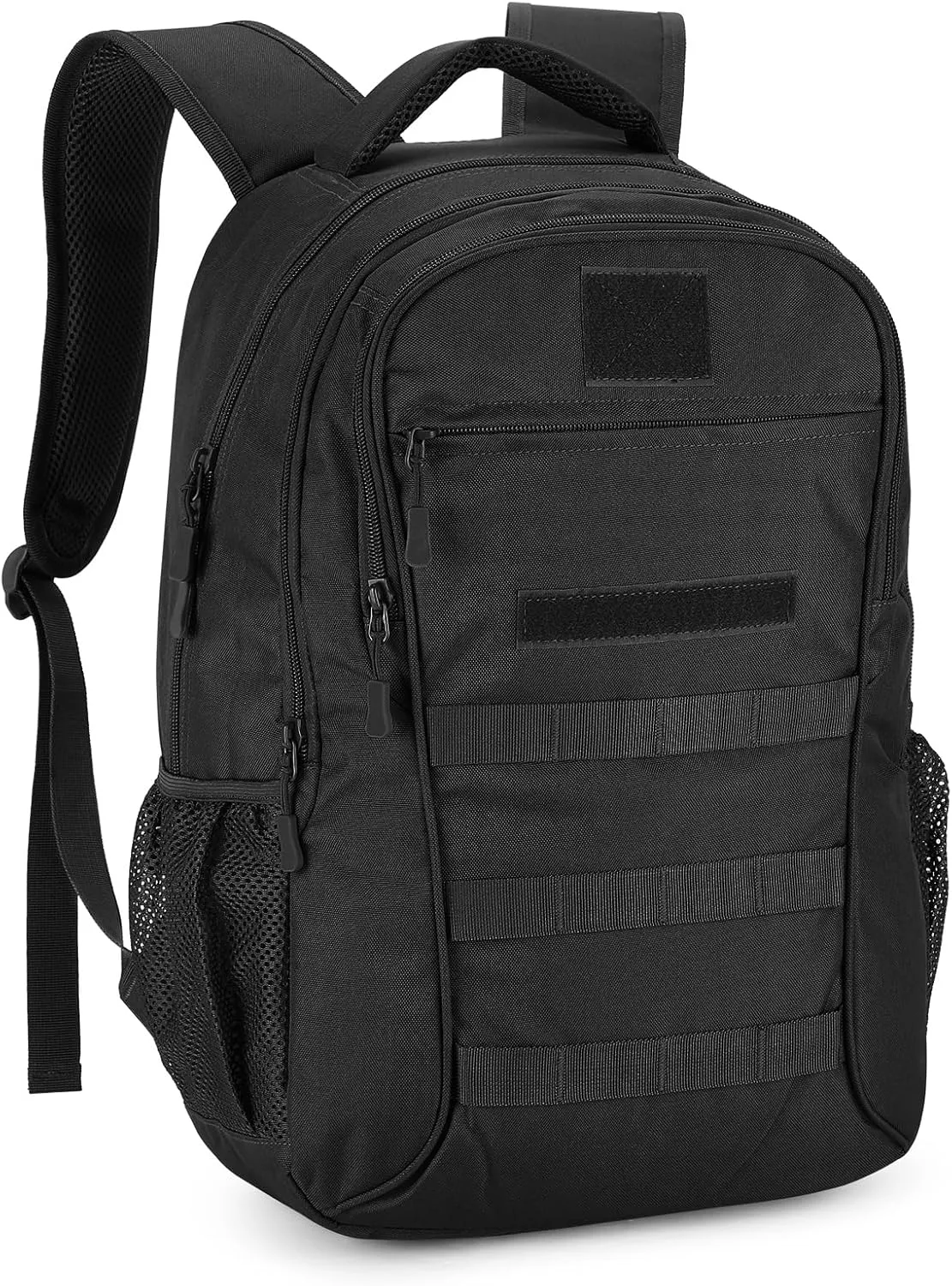 CamGo 15L Mini Backpack for Men Small Tactical Hiking Daypack Molle Gear Rucksack for Hunting Camping Bag with Patch, Black