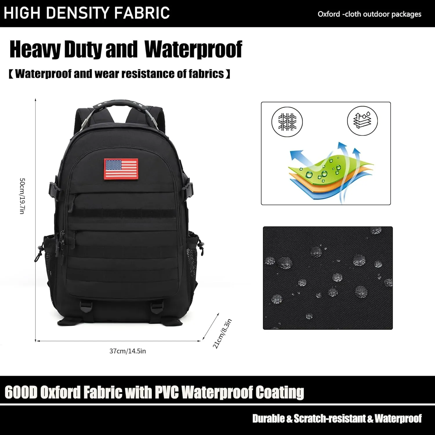 Camo Backpack 40L Military Elementary Middle School Boys Backpack Molle with USB Charging Port & Flag Patch