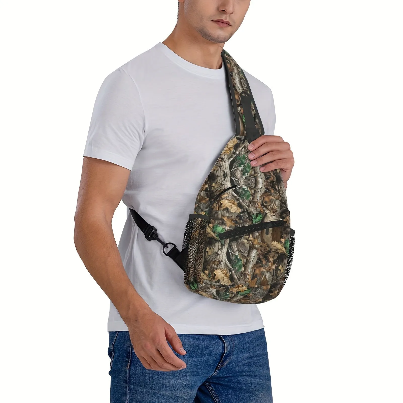 Camouflage Leaves & Deer Design Shoulder Bag