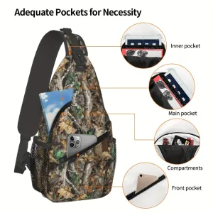 Camouflage Leaves & Deer Design Shoulder Bag