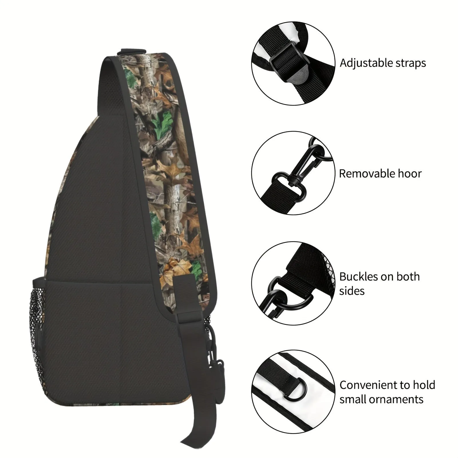 Camouflage Leaves & Deer Design Shoulder Bag