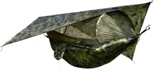 Camp 260x140cm Outdoor Double Camping Hammock with Mosquito Net and Rain Fly Tarp Lightweight Parachute Hammocks Travel Hiking Strong