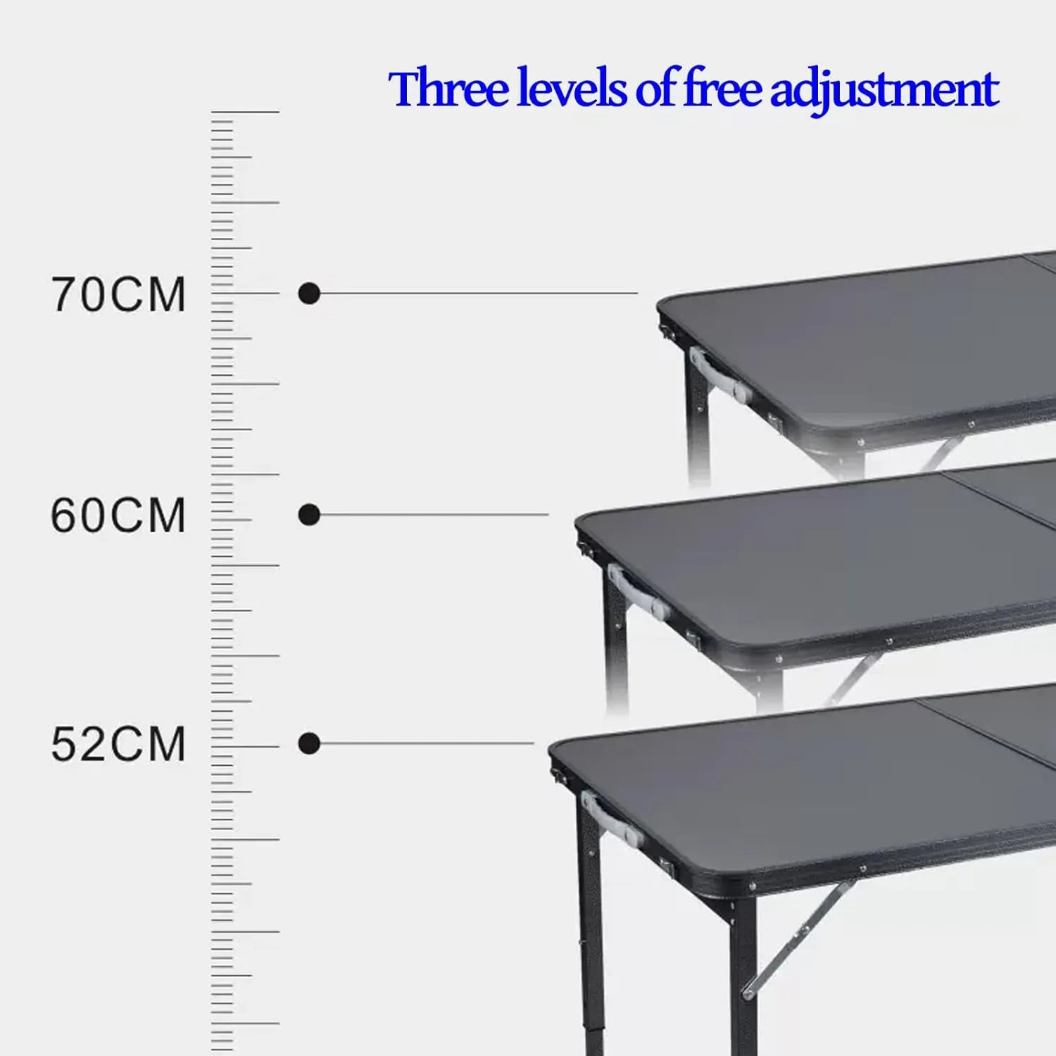 Camp Tables Portable Foldable, Aluminum Dining Table, Adjustable Height, Foldable Table and Chairs for Camping, Picnic, BBQ (Color : B)